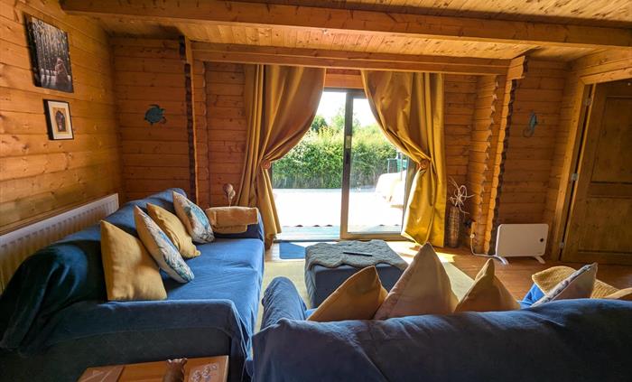 Mam cabin living room view to verandah